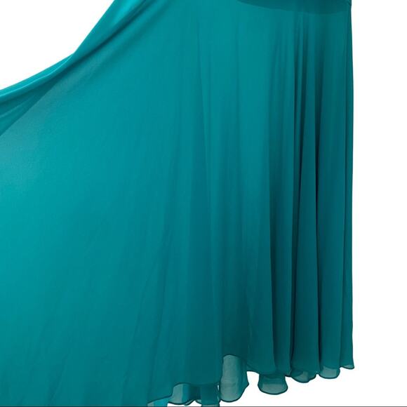 NWT BCBG Max Azria Orlena Double-Strap Gown Teal 02 - Picture 12 of 15